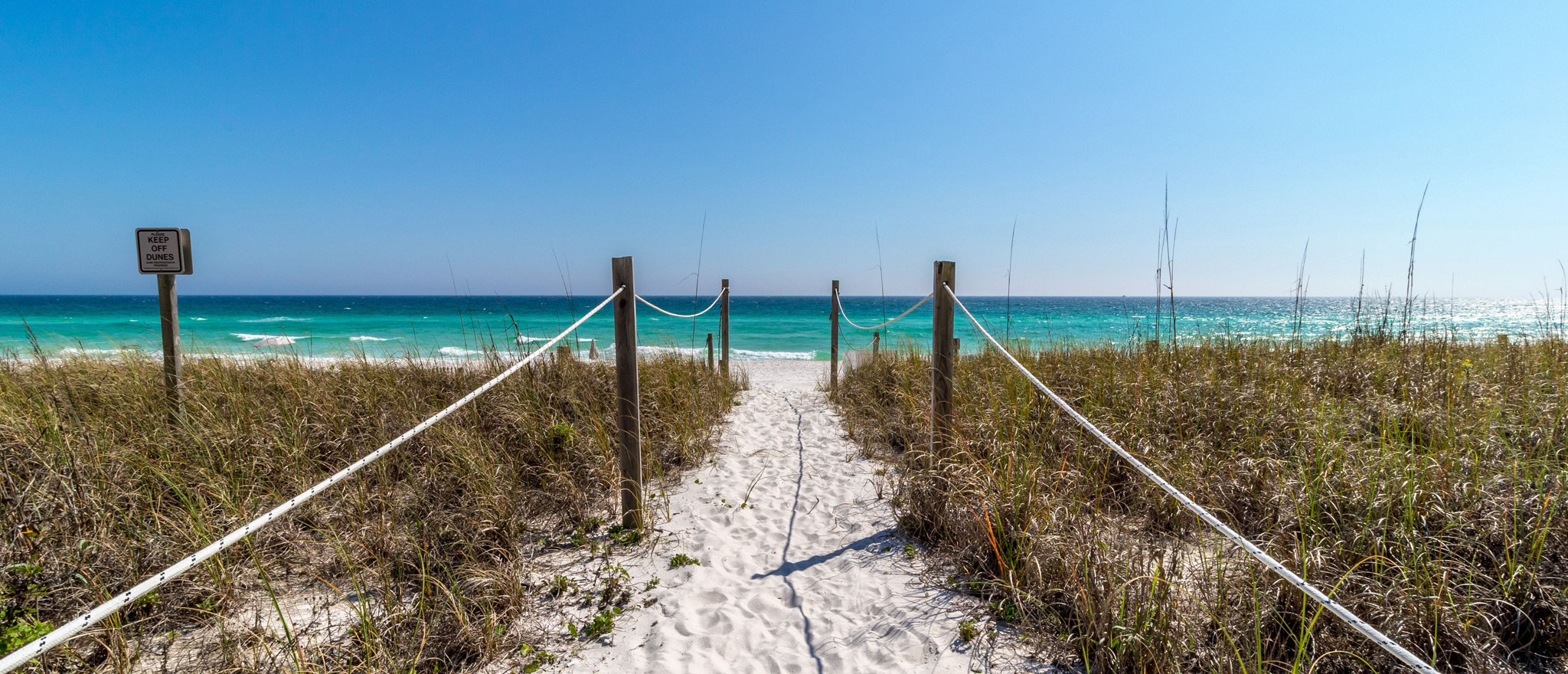 Walking up to the beach in Destin